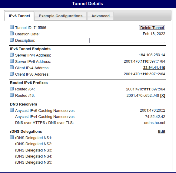 Tunnel broker interface